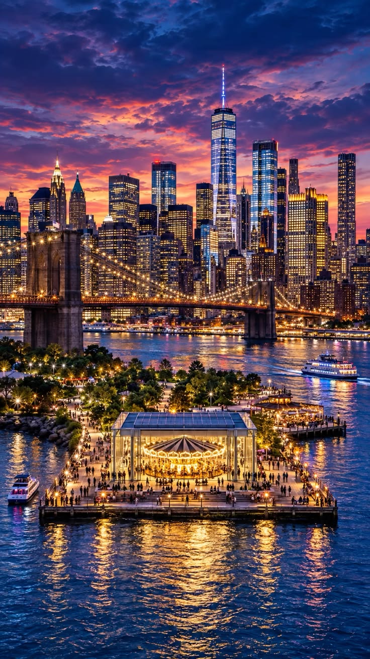 New York City skyline and major landmarks