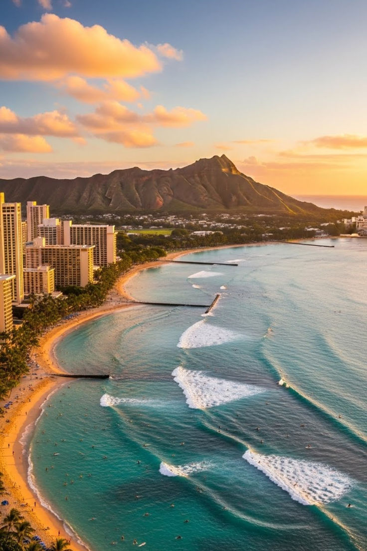 Honolulu and Oahu coastal travel destination view
