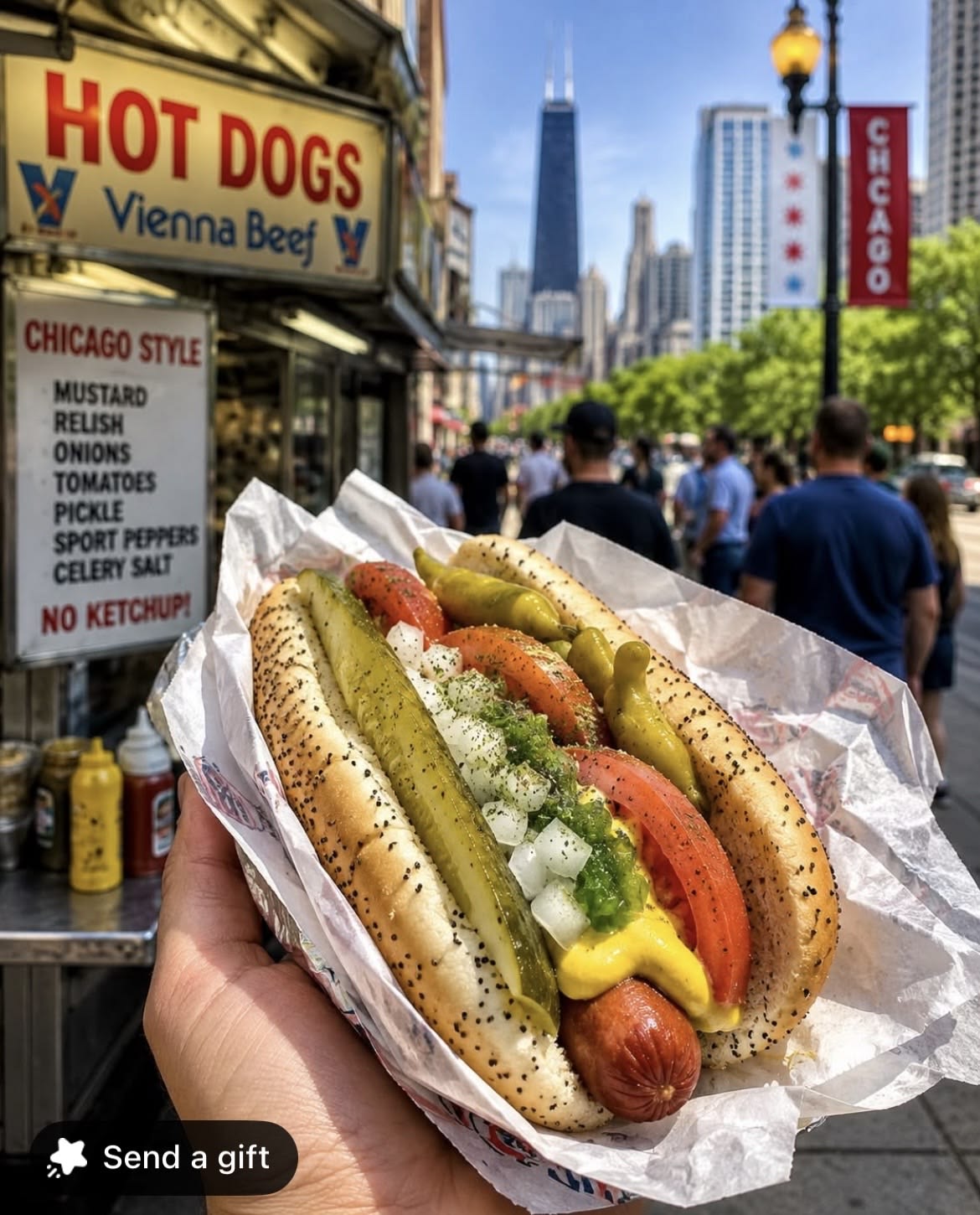 Chicago-style hot dogs